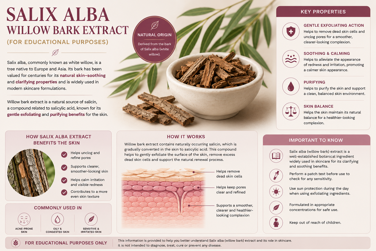 Salix Alba Willow Bark extract graphic
